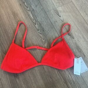 Good American, Always Fits Bikini Top, Color Bright Poppy, Size 3